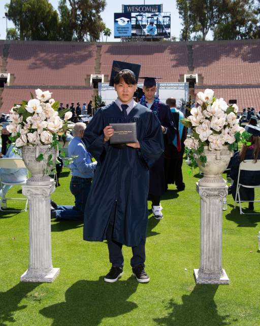 Graduating from Crescenta Valley High School.