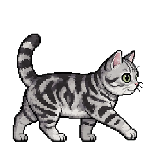 Running pixel cat